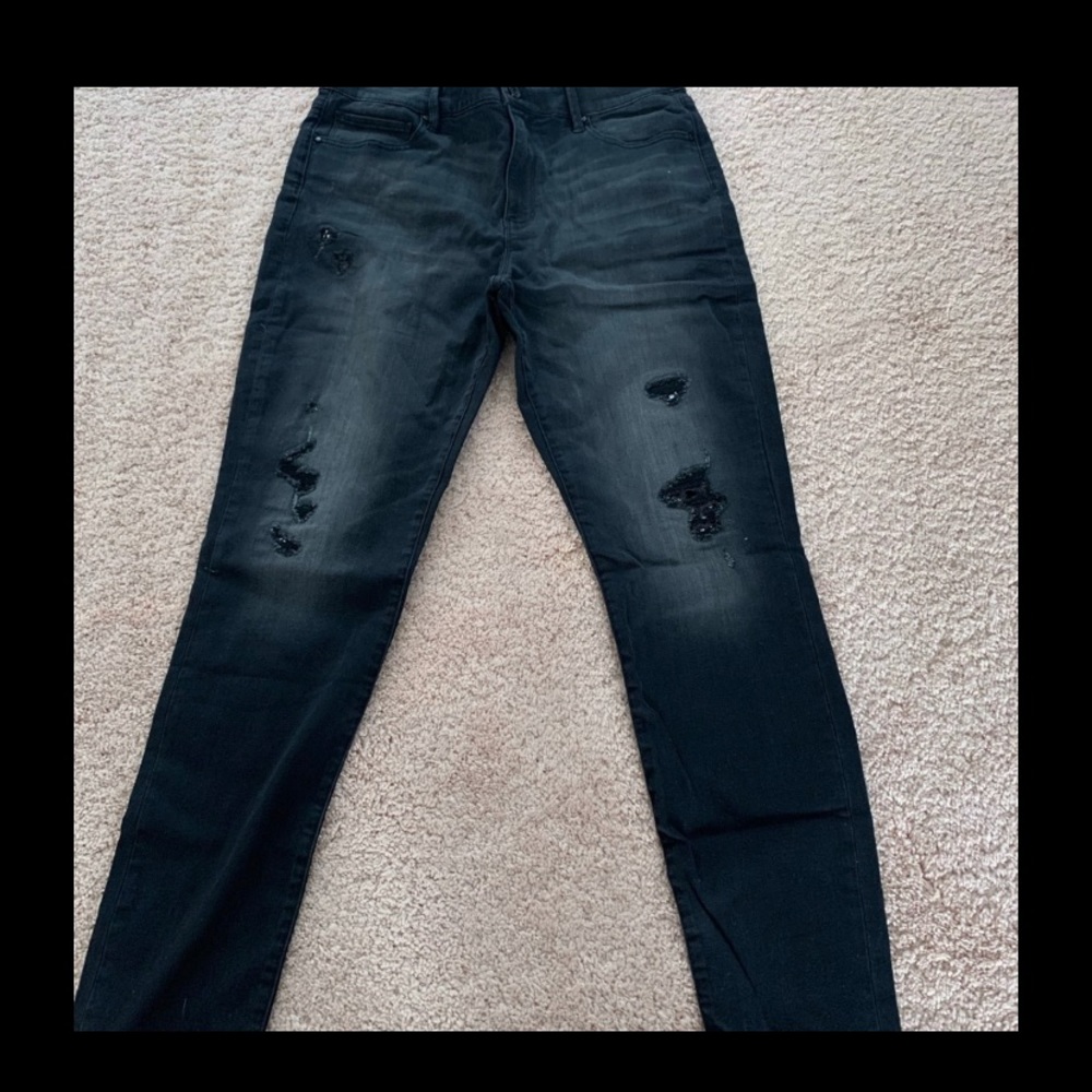 White House Black Market Jeans charcoal gray